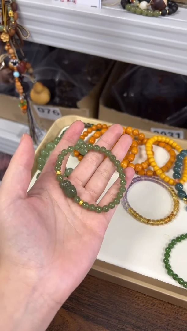 手链未镶嵌和田玉和田玉晴水貔貅搭配款手链[2910]