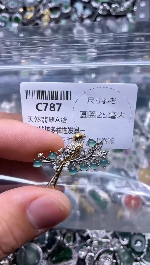 【闪购商品】翡翠颈饰未镶嵌C787胸针