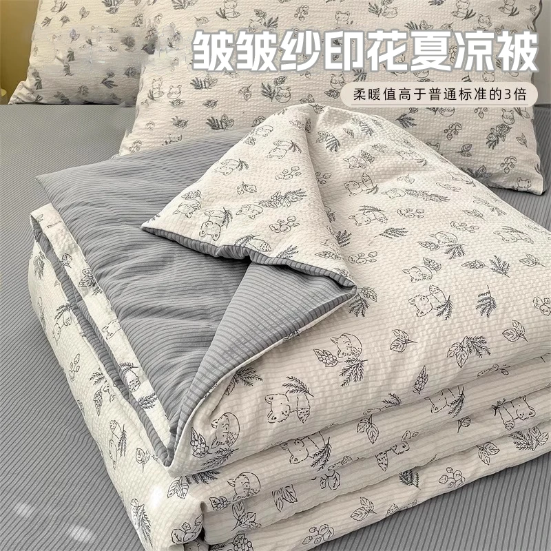 2025新款A类皱皱纱薄款夏凉被空调被单人学生宿舍春秋款被子被芯