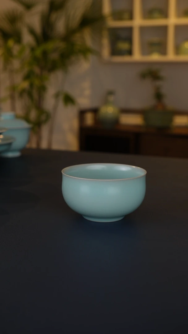 天蓝釉 炉式杯  二级品福利简包