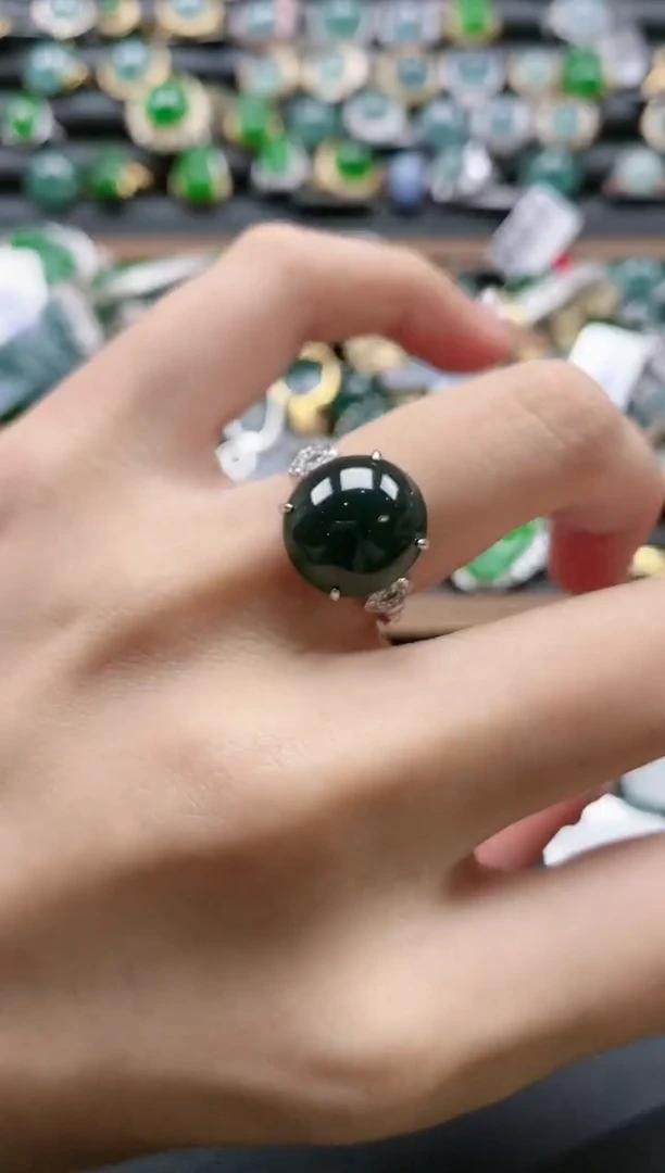 【闪购商品】翡翠戒指银S925镶嵌51511