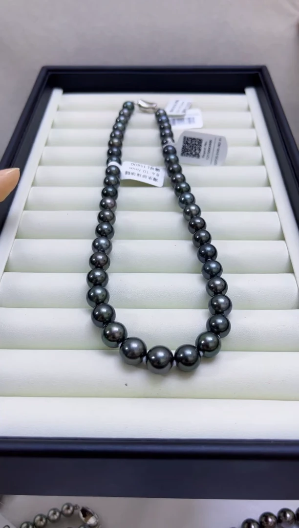 【闪购商品】海水珍珠项链银S925镶嵌大溪地珍珠项链