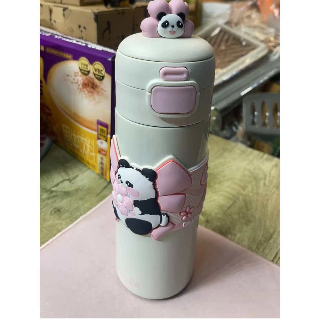 D9317-480迪乐樱花双饮保温杯粉色