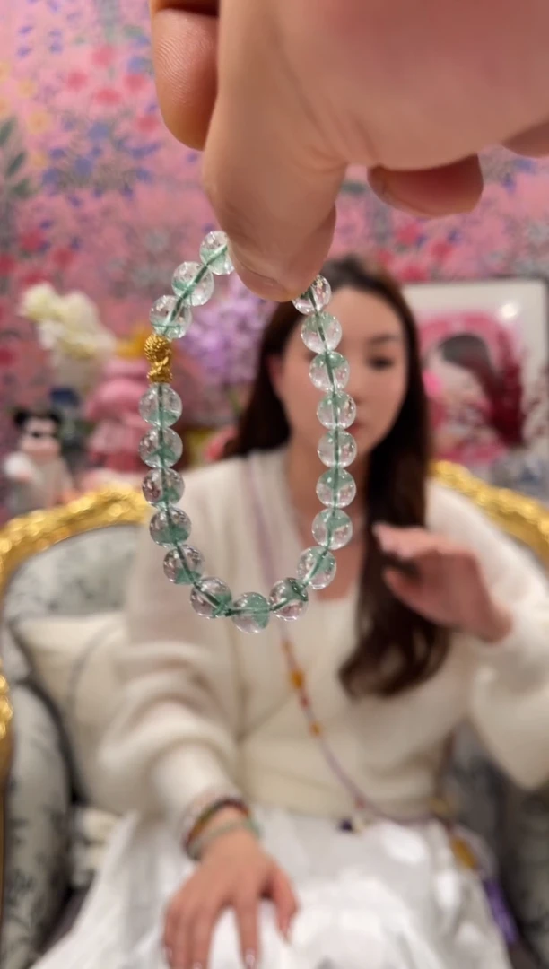 【闪购商品】水晶手串18K金镶嵌翠幽灵