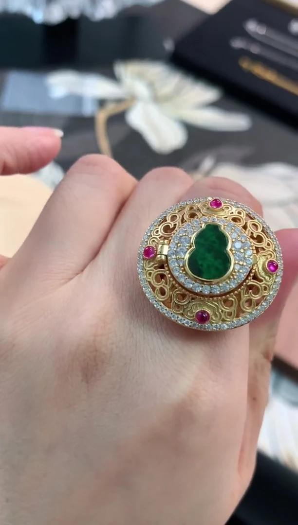 合金戒指翡翠戒指