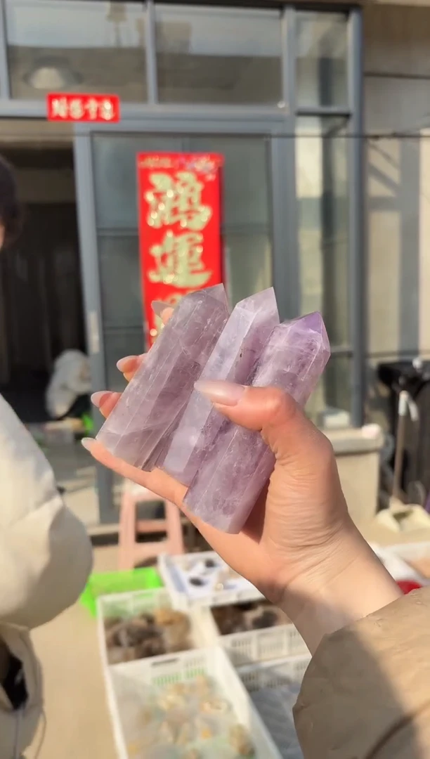 【闪购商品】水晶摆件未镶嵌紫水晶柱子多样性发一个  366