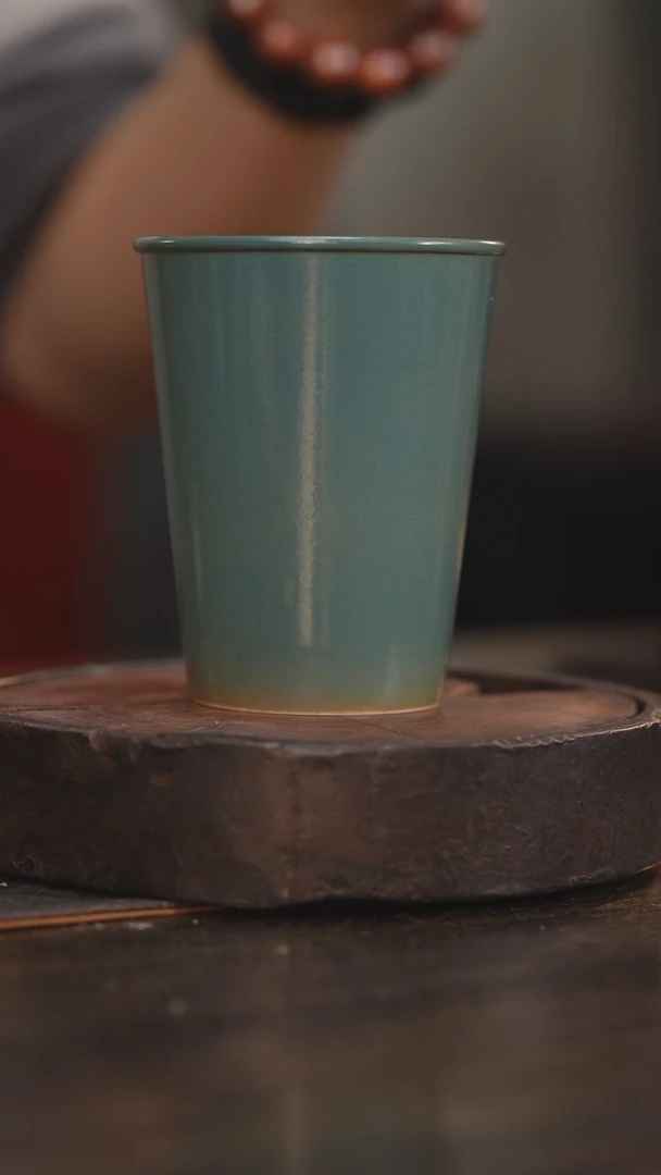 【闪购商品】杯2柴房陶瓷柴烧 绿色可乐杯