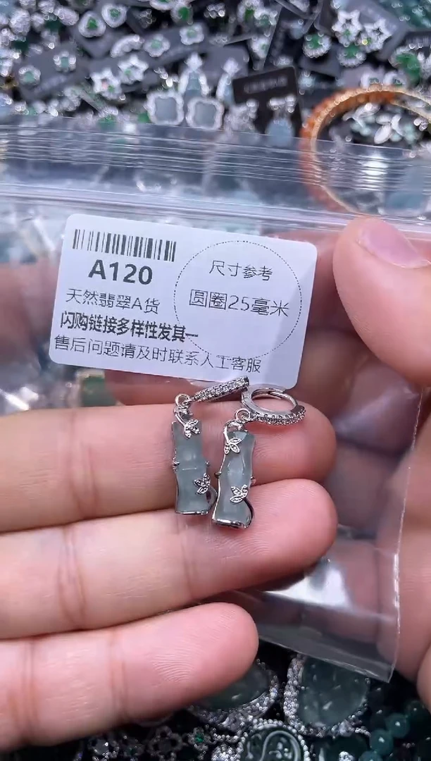 【闪购商品】翡翠颈饰未镶嵌A120耳扣