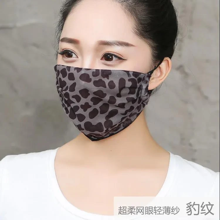 豹纹防晒口罩女防紫外线夏季遮阳全脸面罩加大款冰丝面纱薄款透气