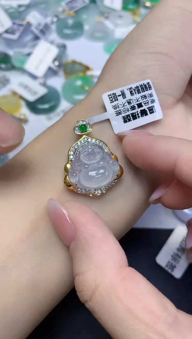 颈饰未镶嵌翡翠天然缅甸翡翠A货多样性发一件