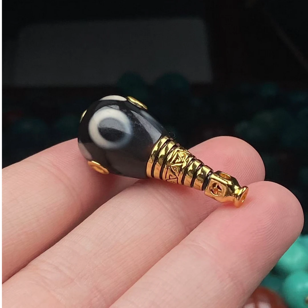 【011】13mm分体三通高瓷绿配珠散珠文玩配珠