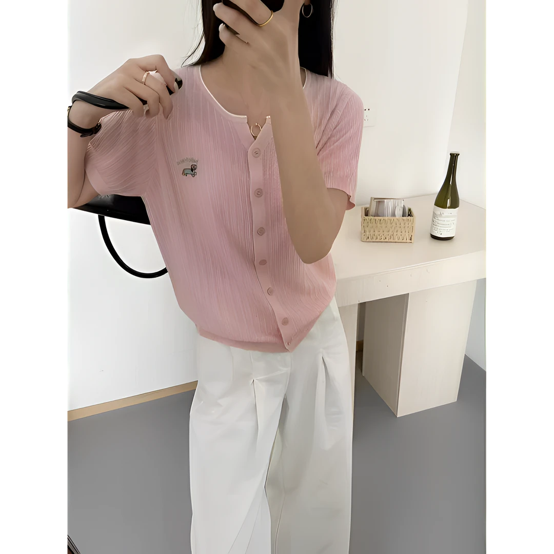 小V字彩色 短袖时尚纯色水洗圆领夏季显瘦宽松休闲 天丝棉T恤