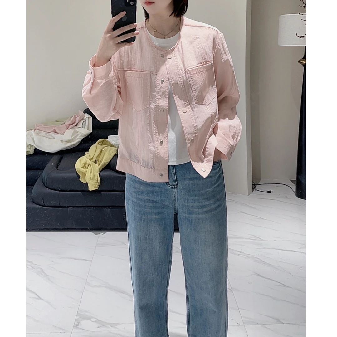 9061薄款短外套女2025新款春夏休闲百搭夹克时尚洋气长袖开衫上衣