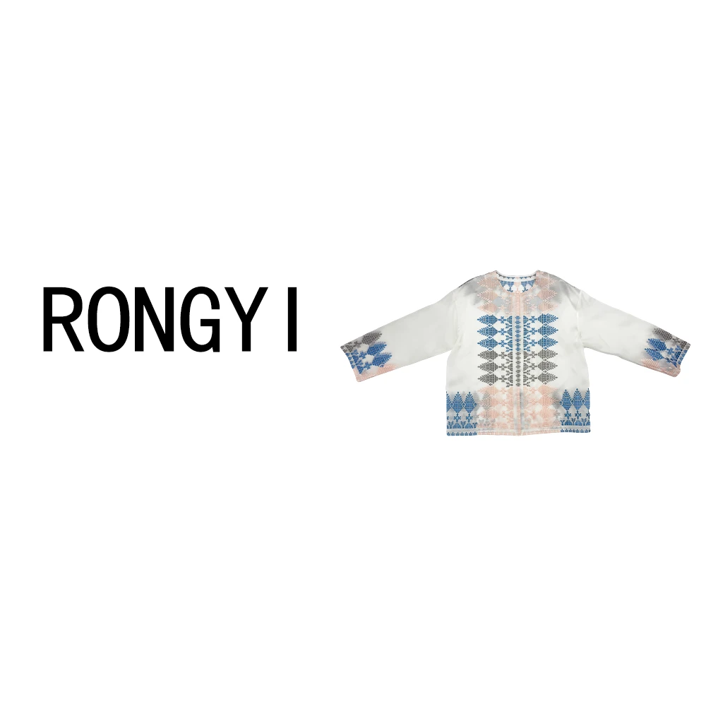 RONGYI-“罗马主义”欧根缎圆领衬衫