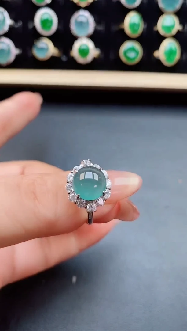 翡翠戒指银S925镶嵌312312