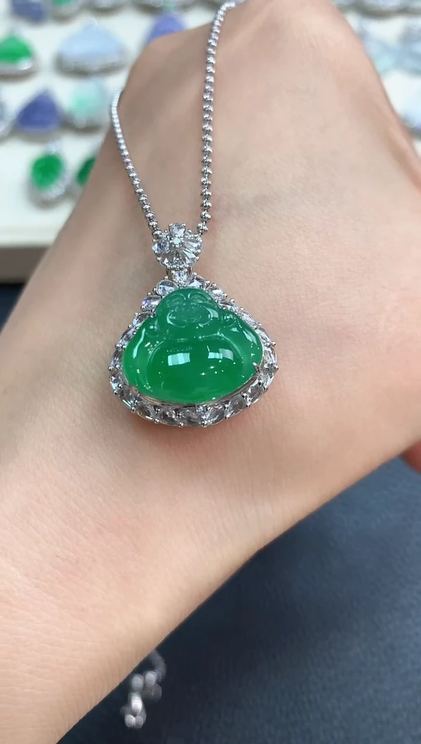 【闪购商品】翡翠吊坠(不含链)18K金镶嵌b174       