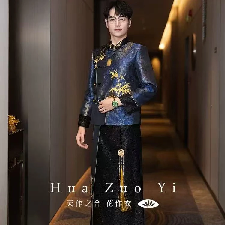 男装秀禾服2025新款新郎接亲唐装中式婚礼礼服男士秀禾敬酒服婚服