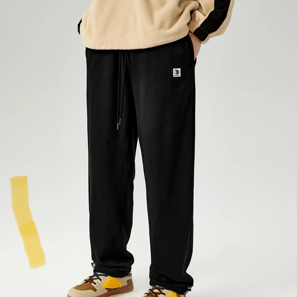 【CP剪标】Q005微阔垂感宽松抽绳针织运动裤 男女同款