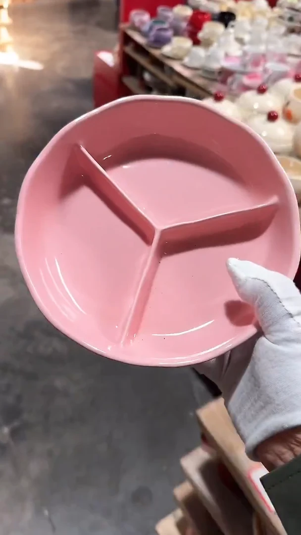 陶瓷三格碗 微瑕凑满20元包邮