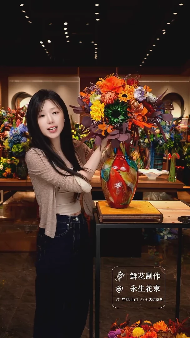 琉璃手工艺品手工花器花束空运包邮送货上门-以图片为准