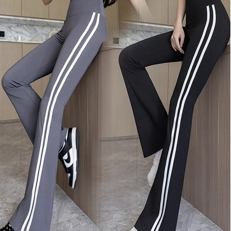 MiiOW/猫人鲨鱼裤女裤子2025新款夏季高腰弹力修身显瘦外穿微喇裤