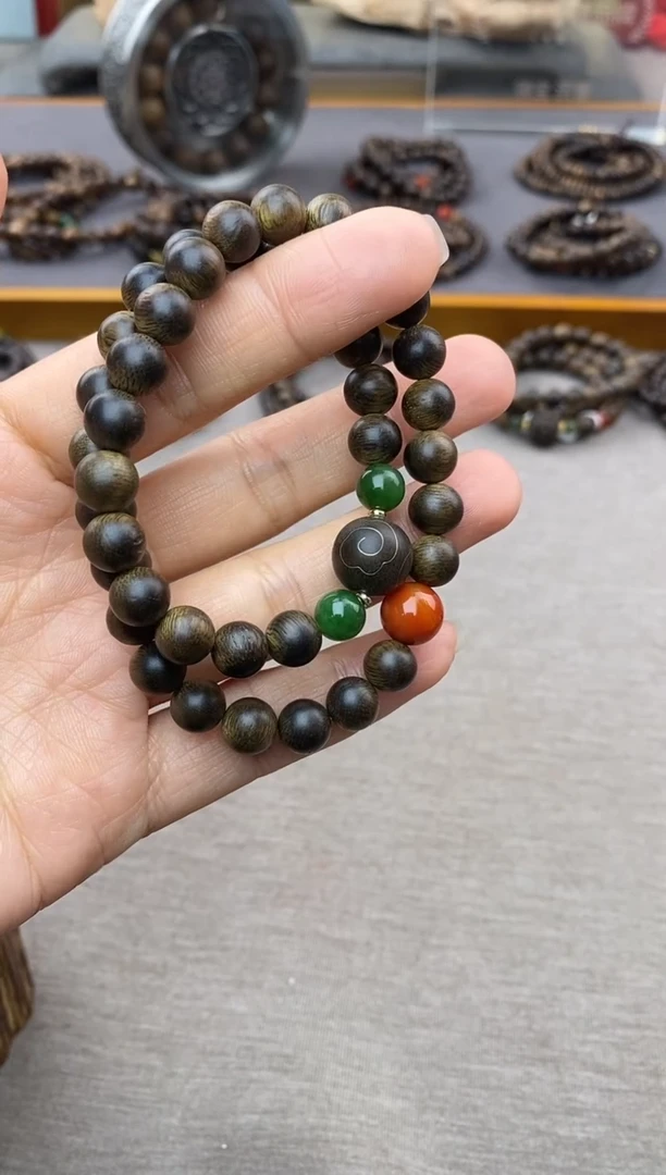 【闪购商品】沉香手串芽庄黄棋楠沉水老料0.8＋祥云1.2设计