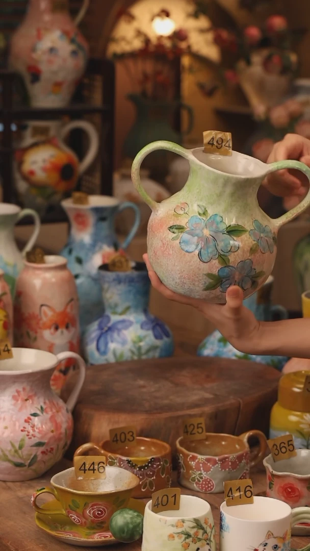 陶瓷景德镇设计师手作花器摆件侘寂风494