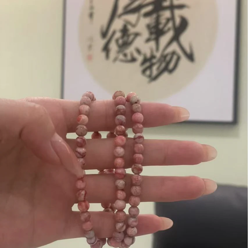天然辰砂含辰砂原石手链【孤品一物一拍】