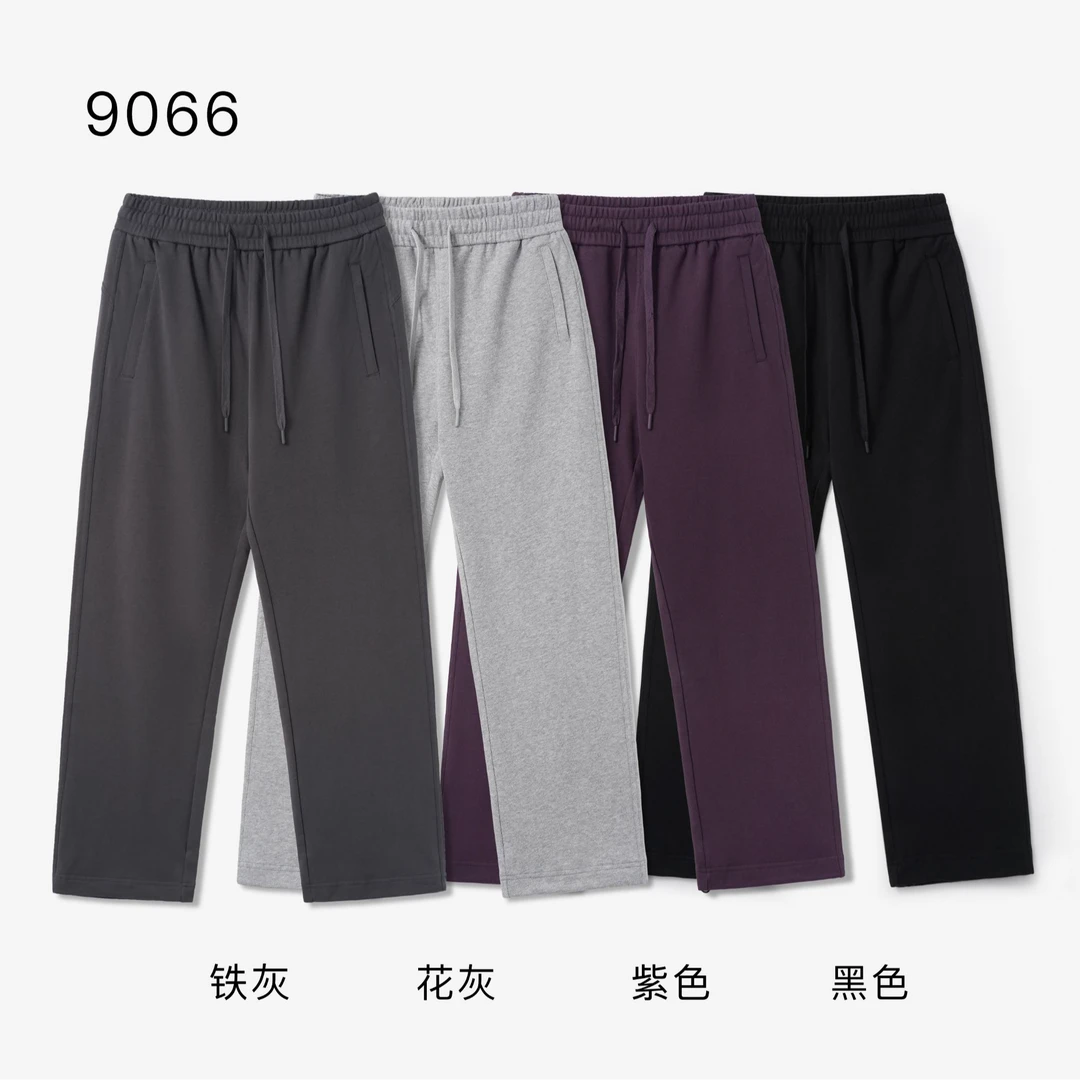 纯棉卫裤束脚裤潮牌百搭男士秋冬新款运动休闲直筒裤长裤9066