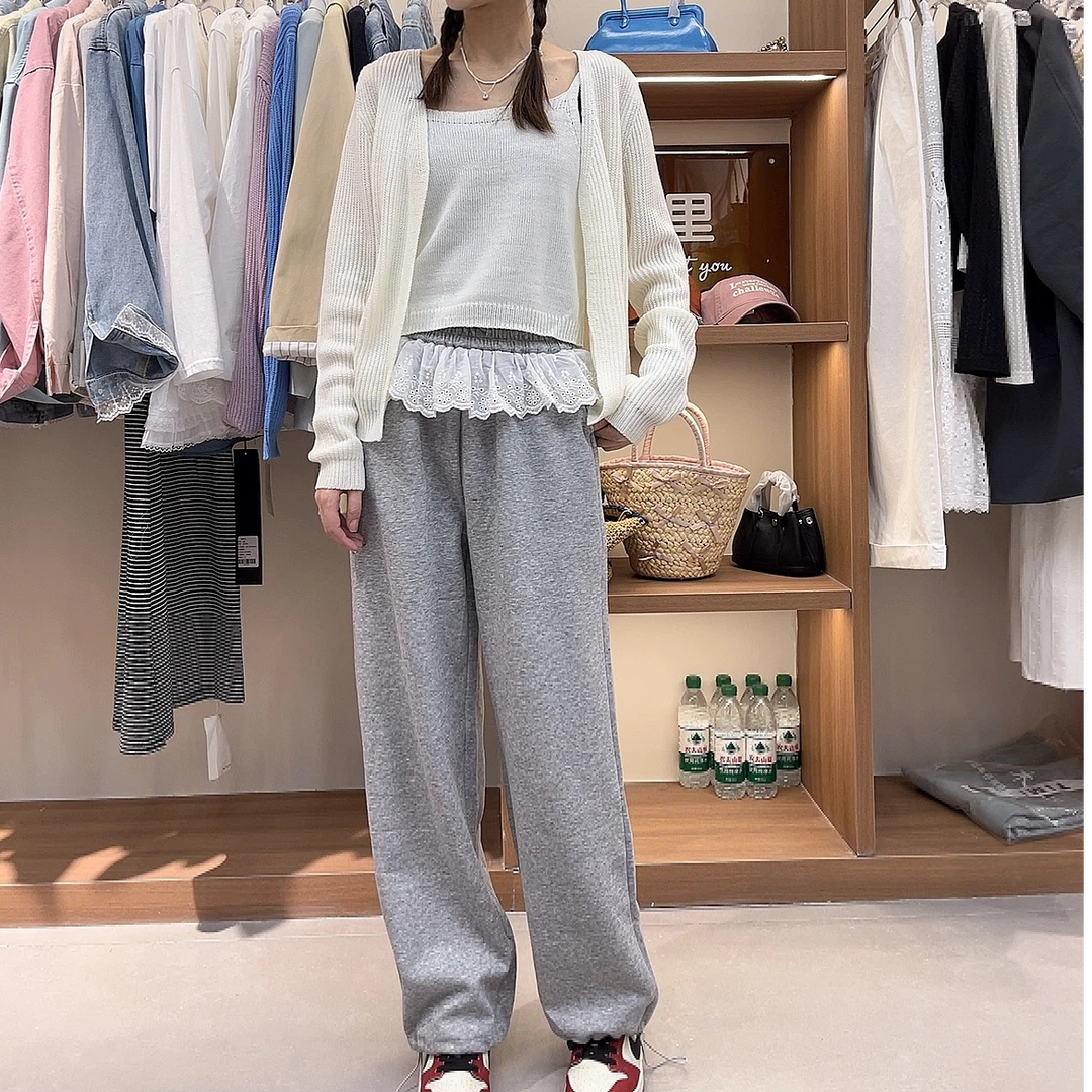 Wang Li Studio 春季上新蕾丝花边卫裤休闲阔腿时尚百搭