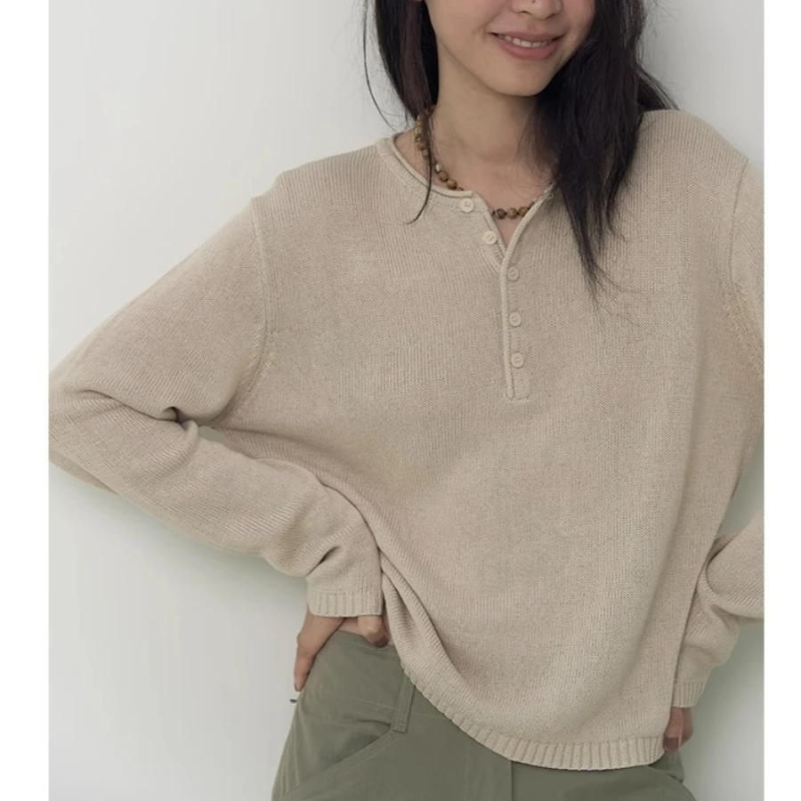 【长袖系列】柔软棉线 温暖亲肤性佳 半开衫简约百搭长袖 soinku