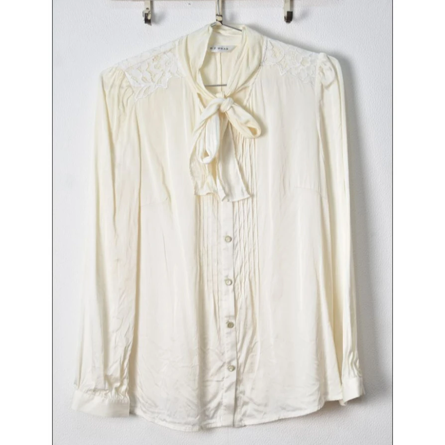 古着真丝桑蚕丝夏季衬衫上衣衬衣半身裙印花白色连衣裙哈伦裤5