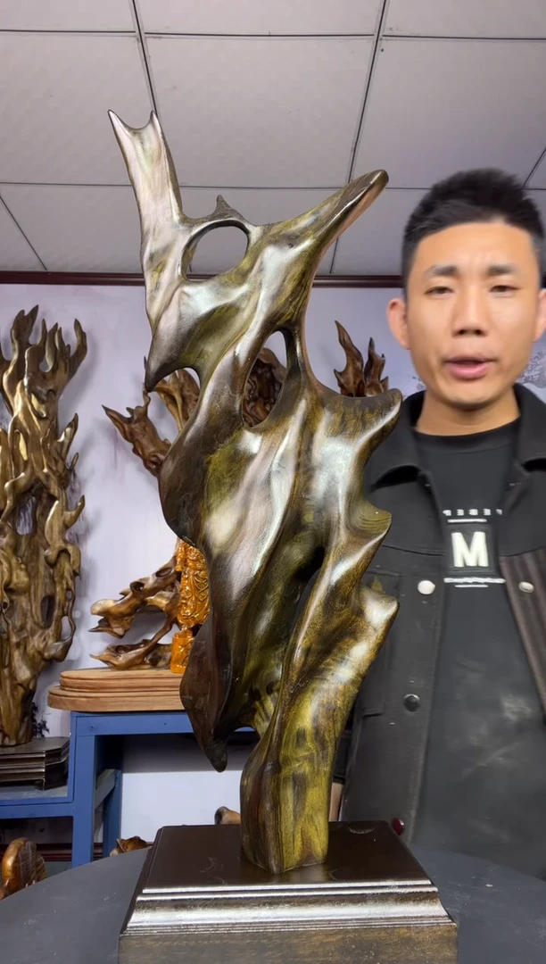 金丝楠木雕款潘****子金丝楠木工艺品摆件