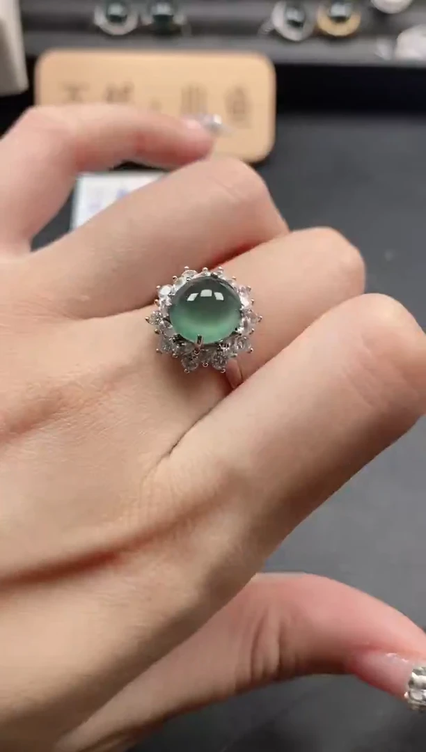 银S925镶嵌戒指翡翠5111