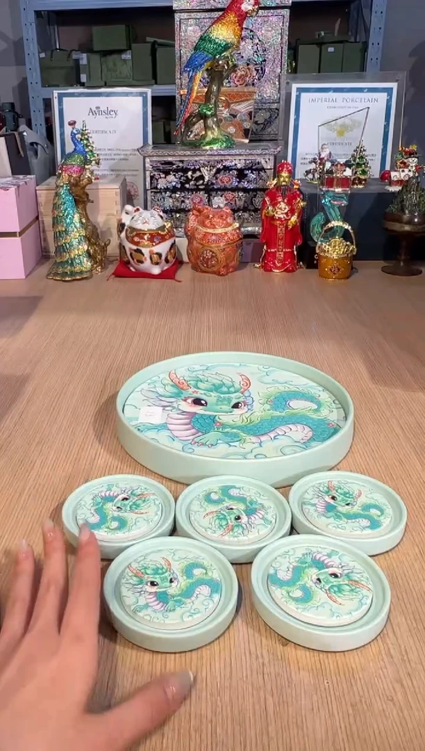 【闪购商品】杯116青龙壶承+5杯垫