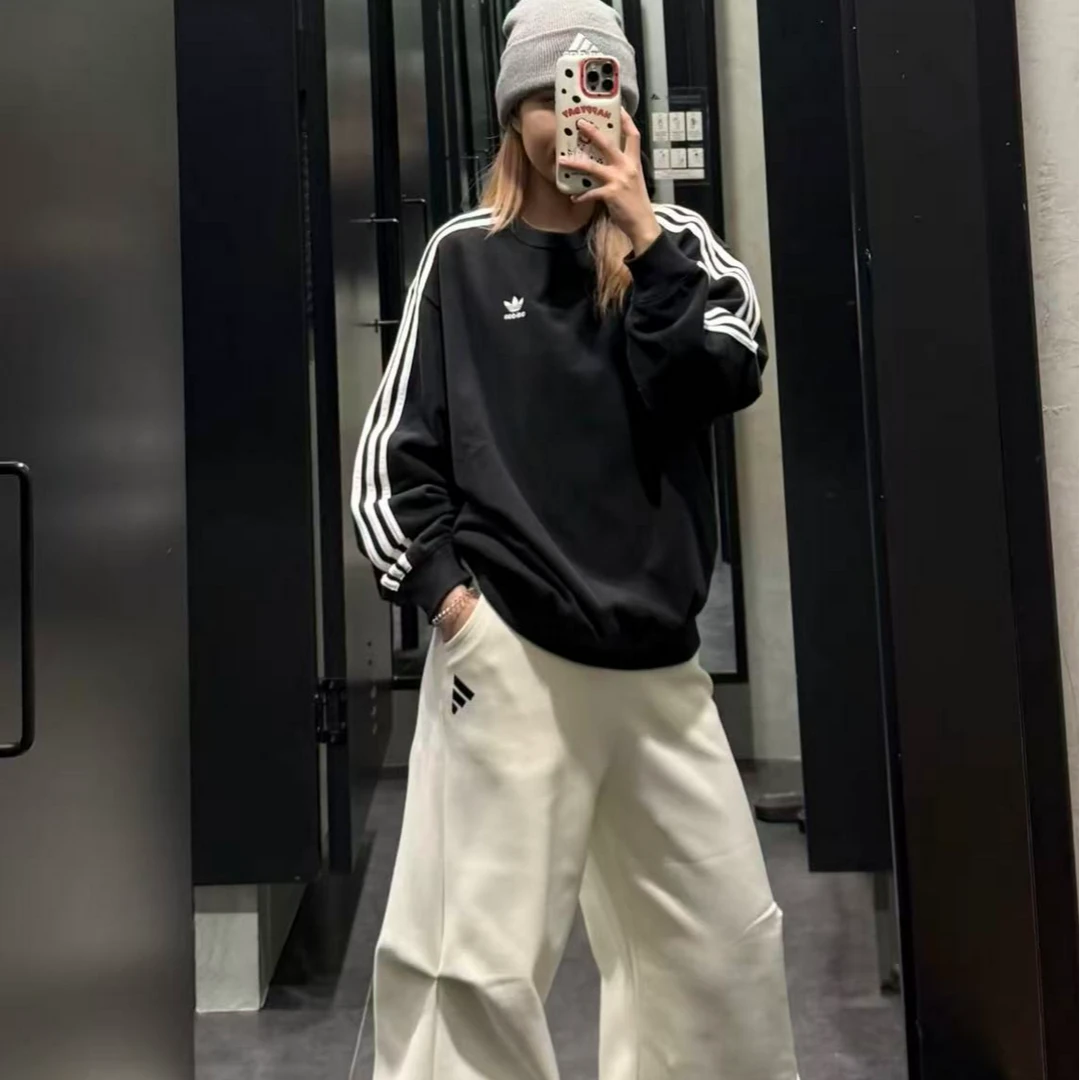 adidas/阿迪达斯复古穿搭中性运动宽松长袖圆领卫衣套头衫-JN9786