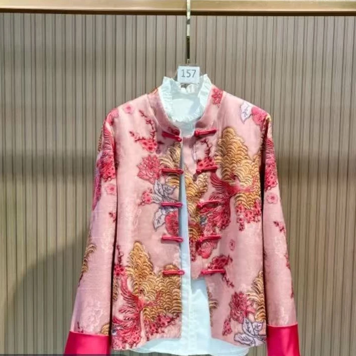 凤凰记 2025年新中式新款春装凤凰提花经典外套