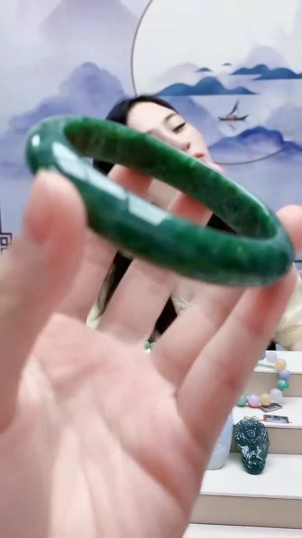 未镶嵌定制翡翠4852lr-毛货手镯（59圈）75