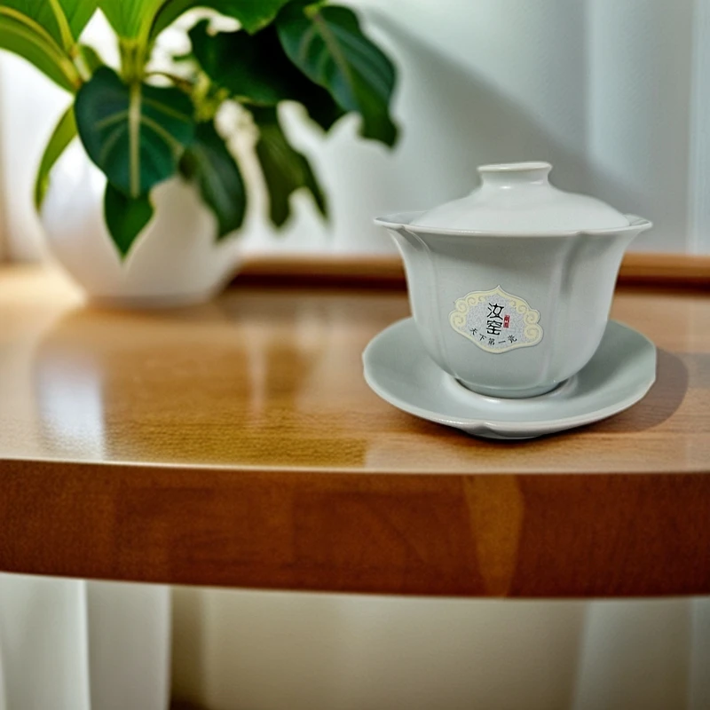 东道汝窑中葵盖碗第一代标签第一代大盖碗180毫升泡茶碗功夫茶具