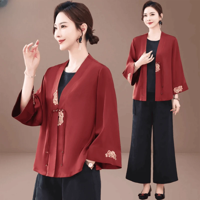 2025新款新中式喜婆婆婚宴装套装结婚礼服平时可穿妈妈春秋三件套