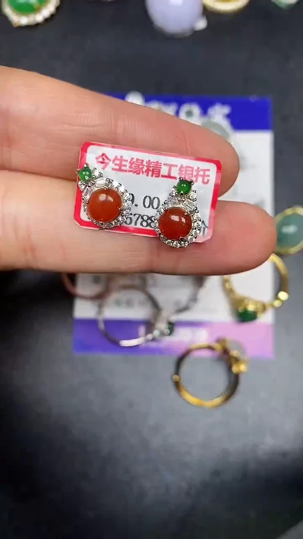 银S925镶嵌戒指翡翠3940
