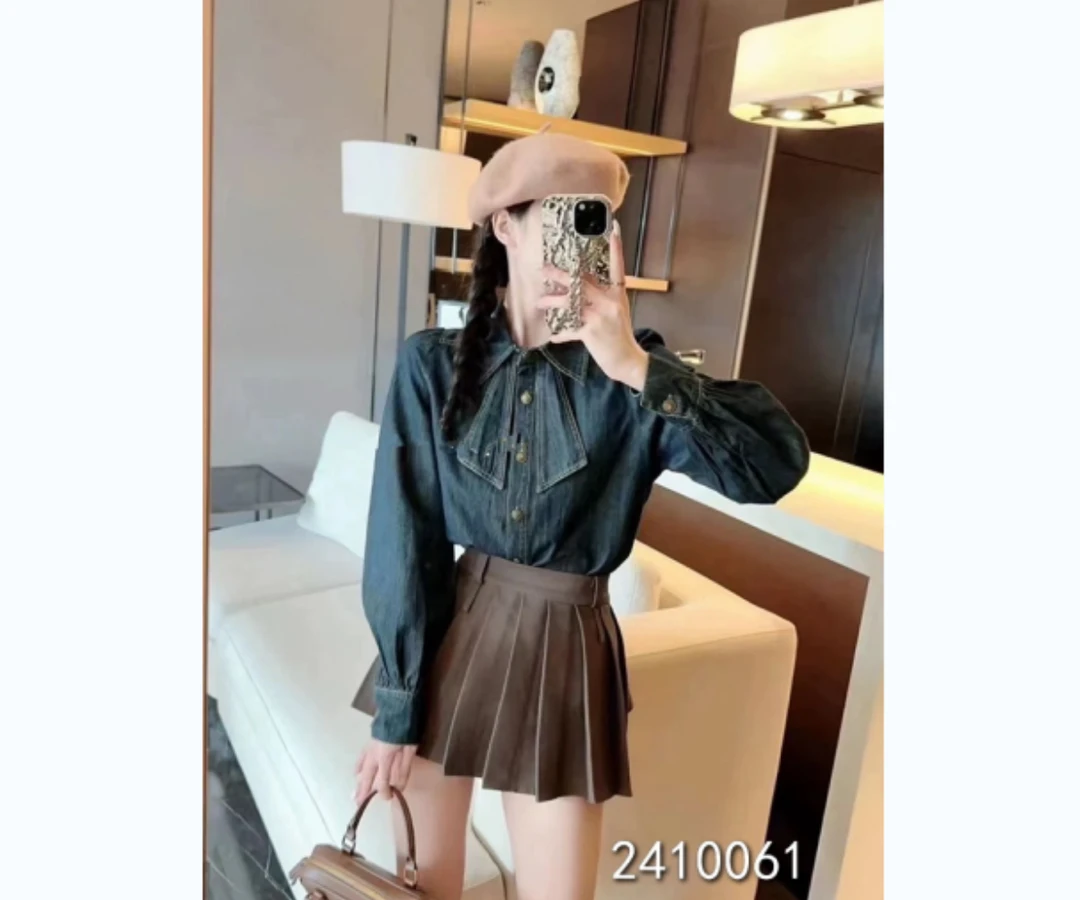 小妳XiaoNi———（春秋款牛仔衬衫2410061）