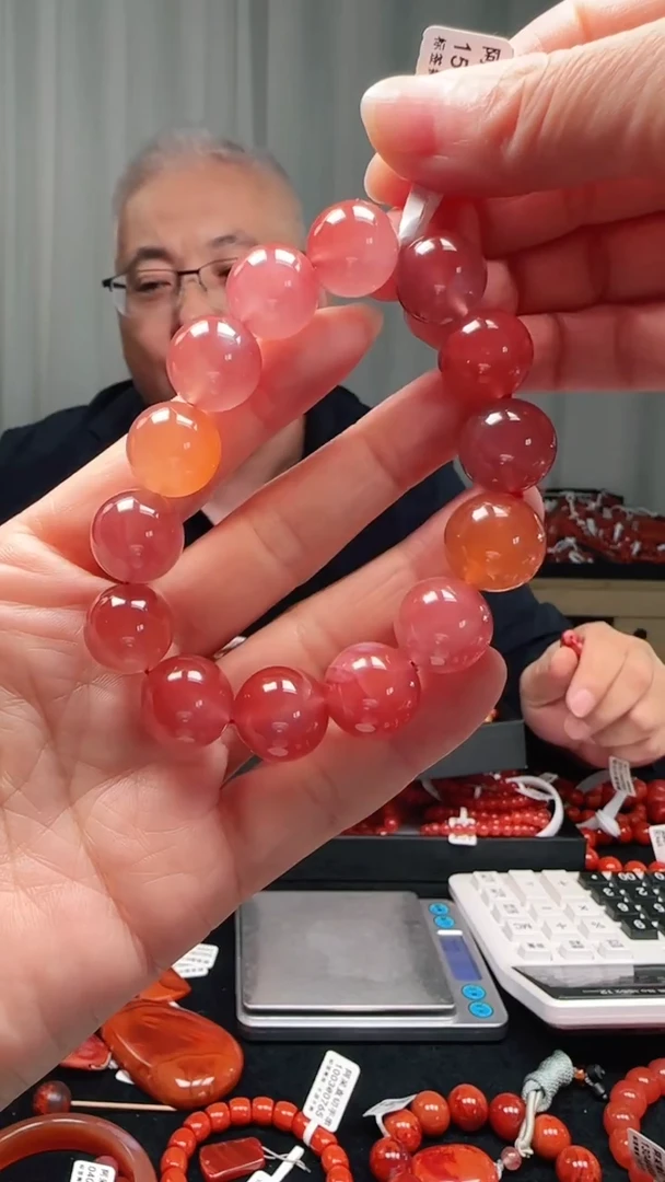 未镶嵌多样性发一件南红玛瑙15mm多宝圆珠单圈