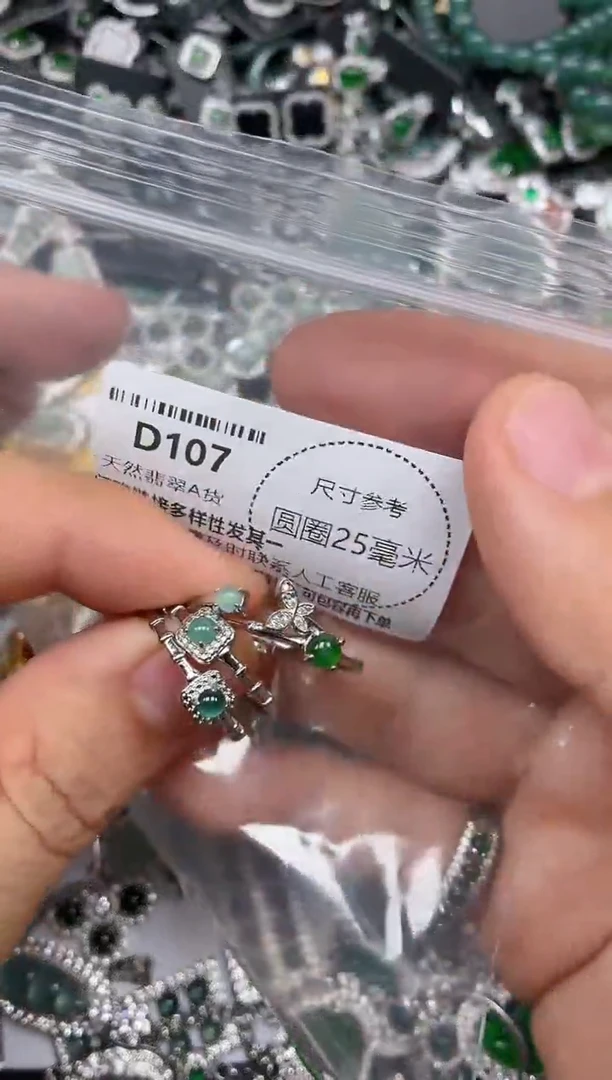 翡翠未镶嵌颈饰D107戒指 多样性发其二