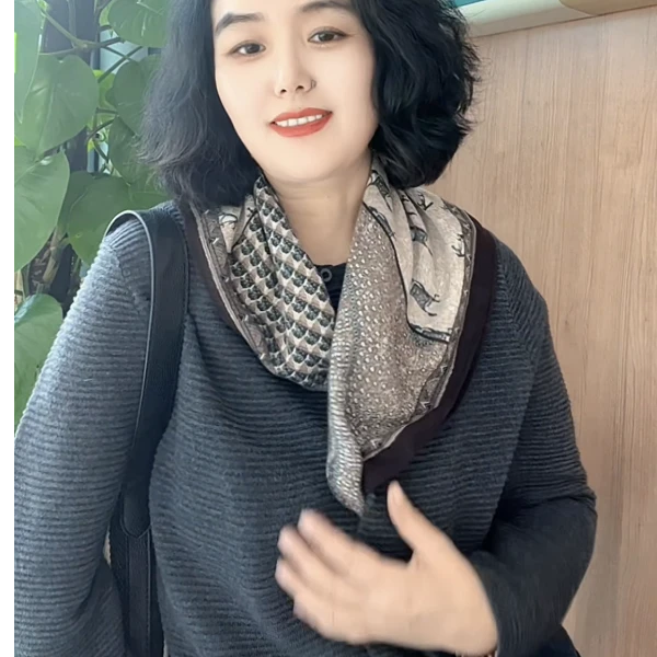 【燕子严选】法式复古多功能柔软65时尚气质百搭小方巾