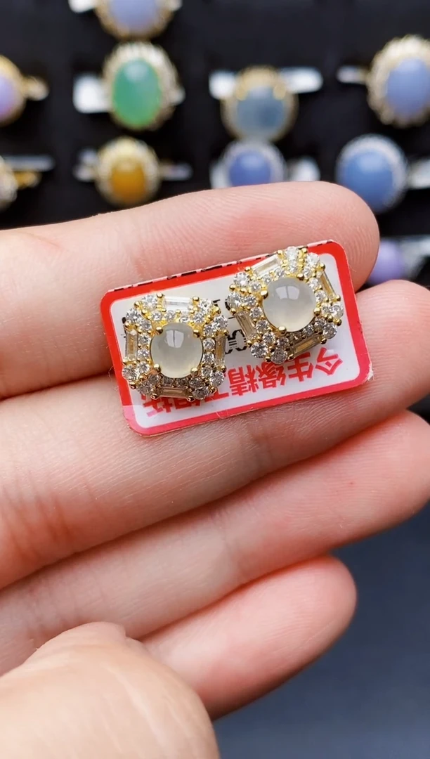 银S925镶嵌戒指翡翠8129