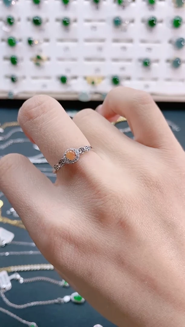 【闪购商品】翡翠戒指银S925镶嵌天然翡翠