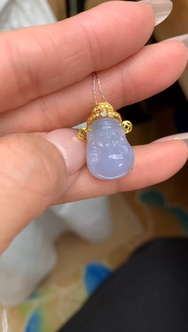 【闪购商品】翡翠颈饰18K金镶嵌财神