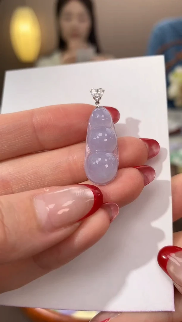 【闪购商品】翡翠颈饰18K金镶嵌天然缅甸a货翡翠