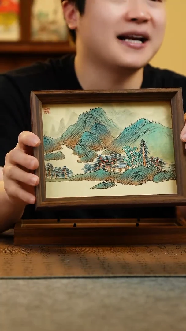 国画17*23{{纯手绘国风国画摆台